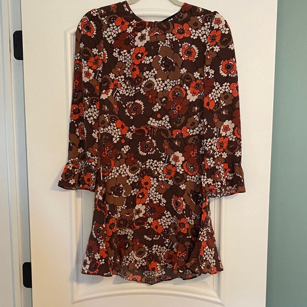 Realisation Par Brown and Red Floral Mini Dress